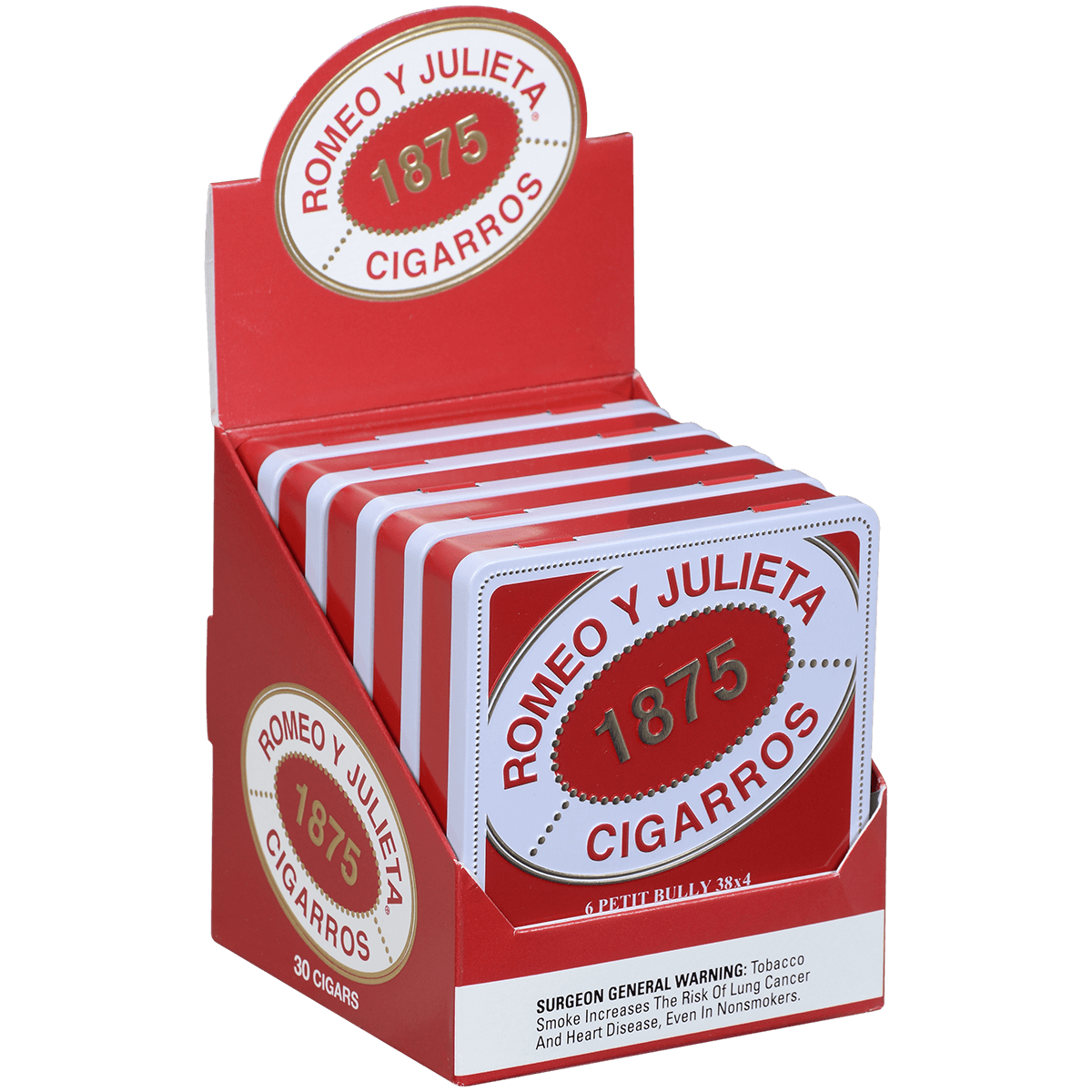 ROMEO Y JULIETA 1875 PETIT BULLY 5/6 TIN PACKS 4.00X38