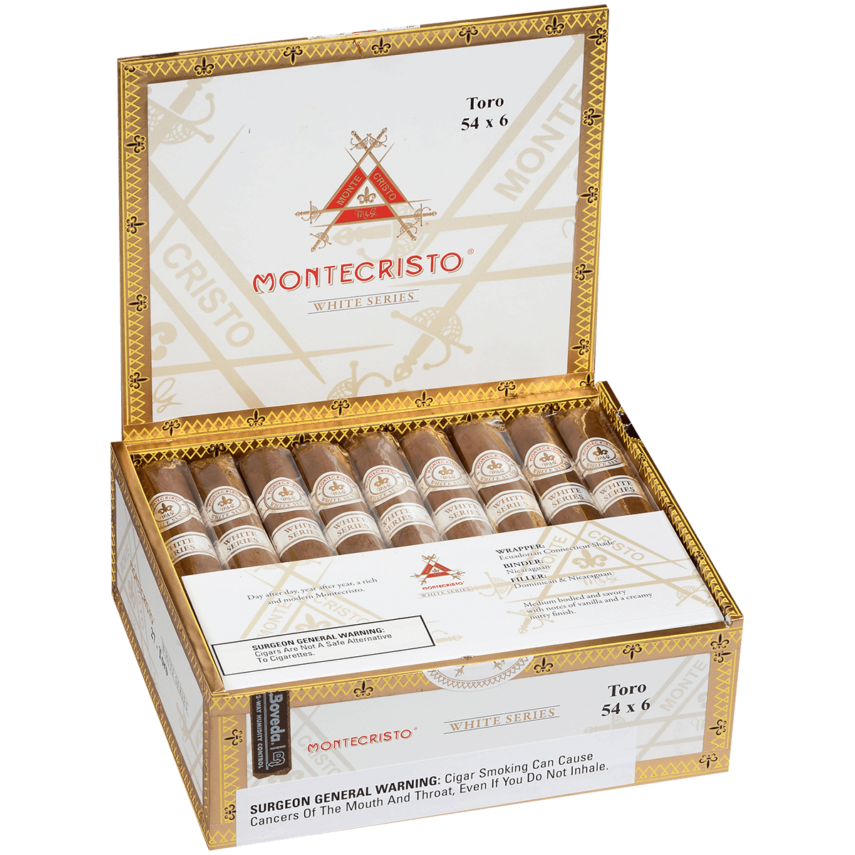 MONTECRISTO WHITE TORO 27 CT. BOX 6.00X54