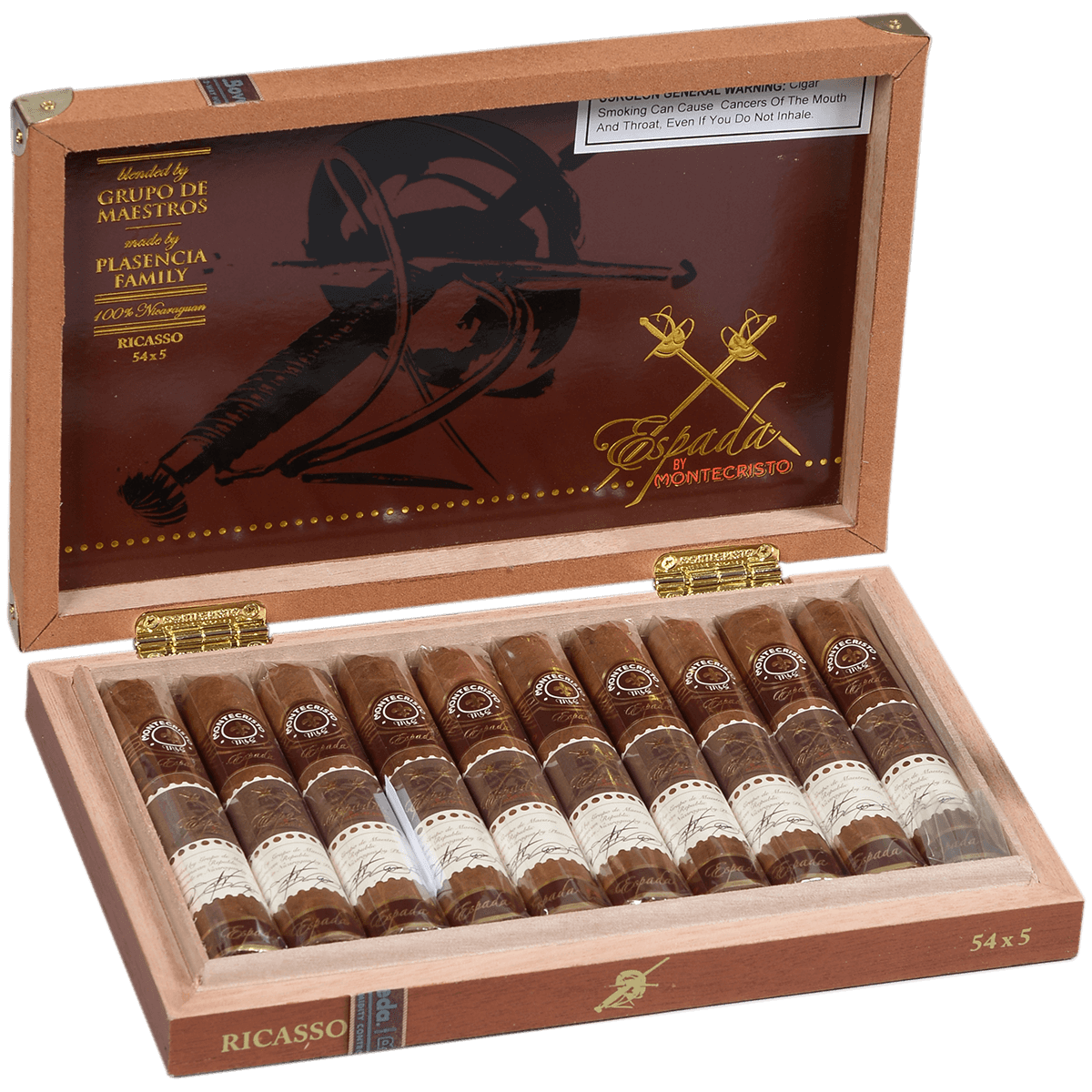 MONTECRISTO ESPADA RICASSO 10 CT. BOX 5.00X54