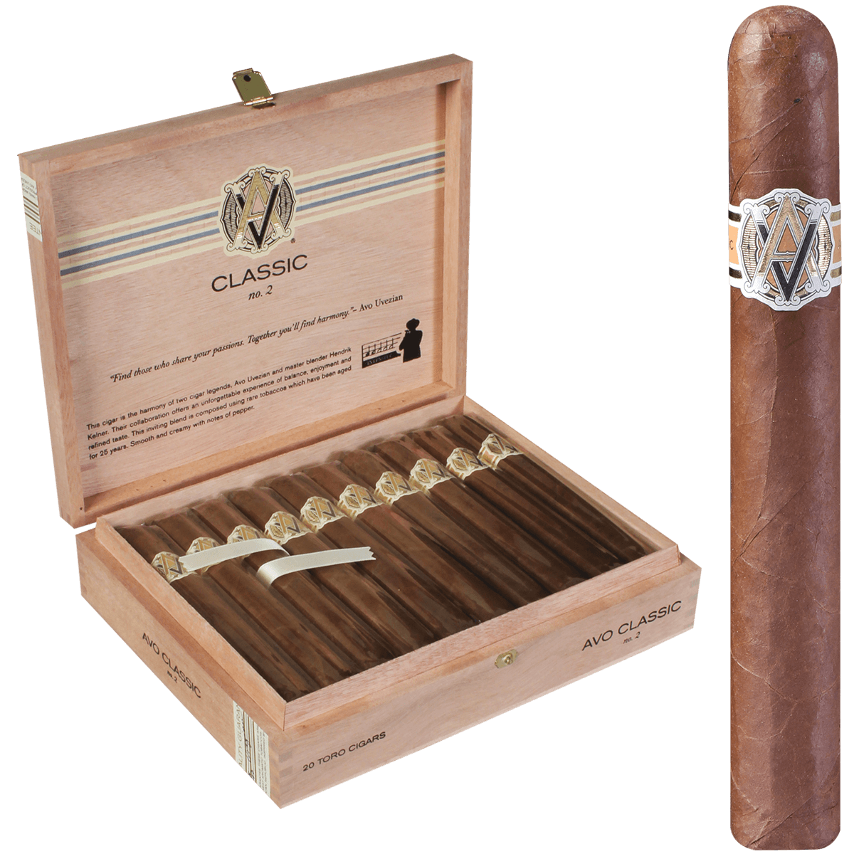 AVO CLASSIC NO. 2 TORO 20 CT. BOX 6.00X50