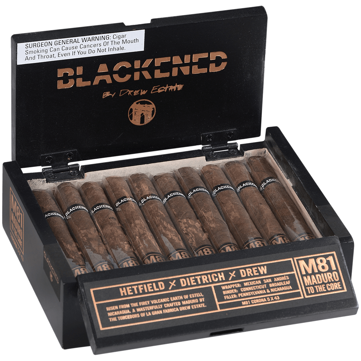 BLACKENED BY DREW ESTATE M81 CORONA 20 CT. 5X43 BX