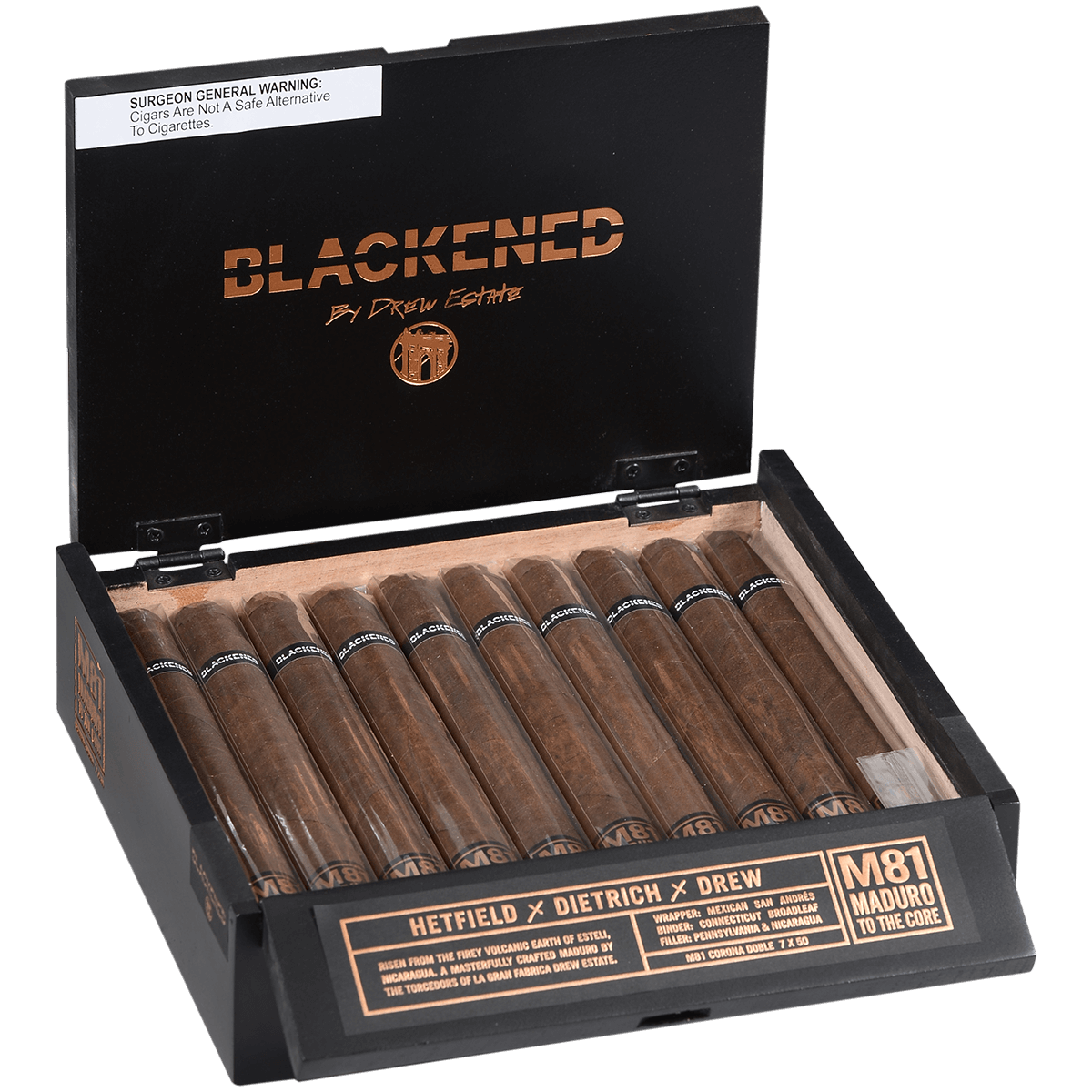 BLACKENED BY DREW ESTATE M81 CORONA DOBLE 20 CT. 7 X 50 BX.