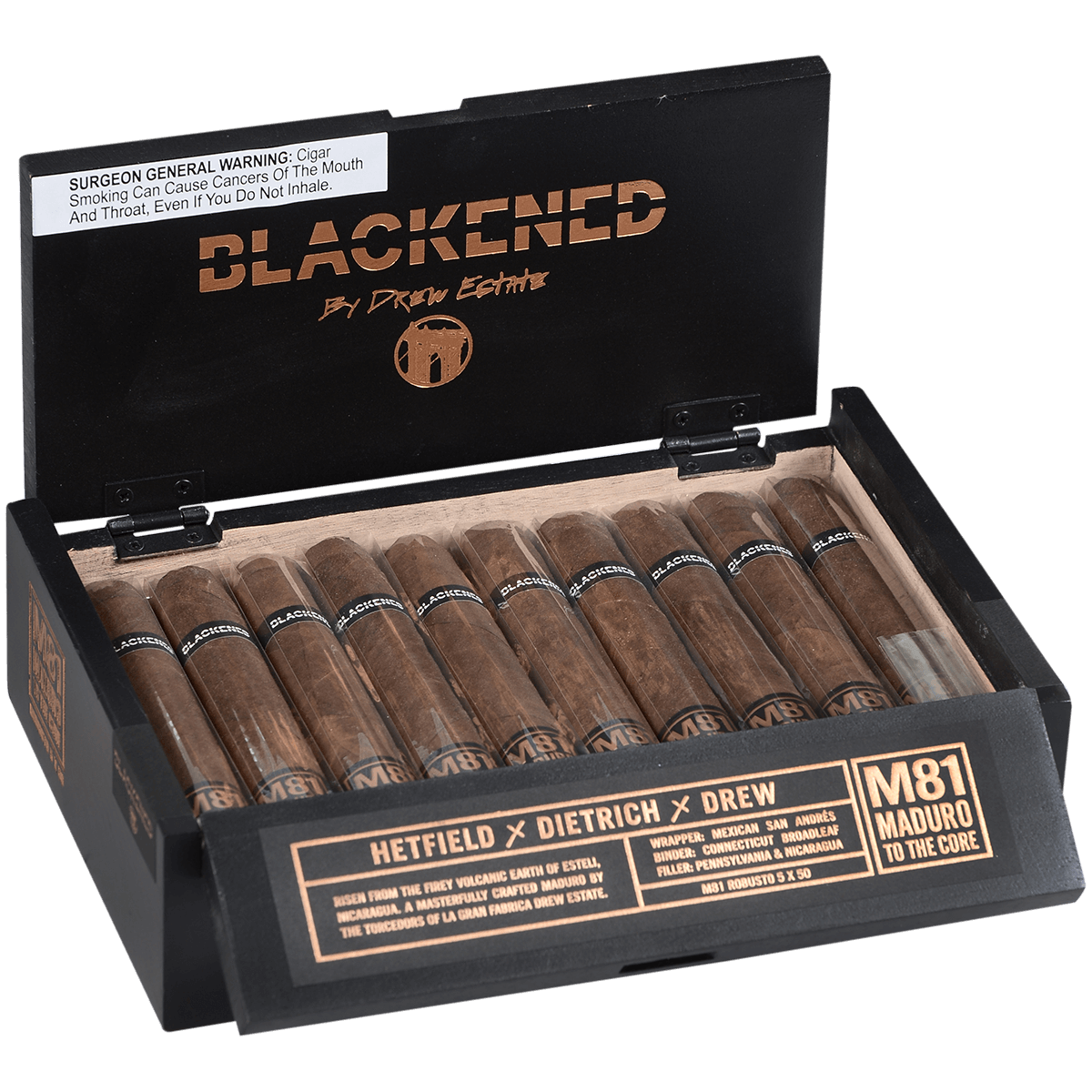 BLACKENED BY DREW ESTATE M81 ROBUSTO 20CT 5X 50 BX