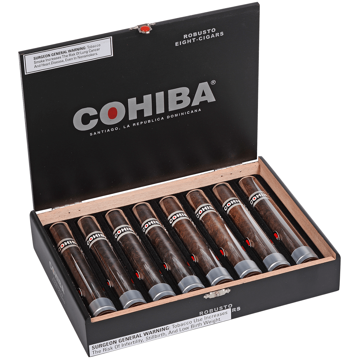 COHIBA BLACK ROBUSTO CRYSTAL 8 CT. BOX 5.50X50