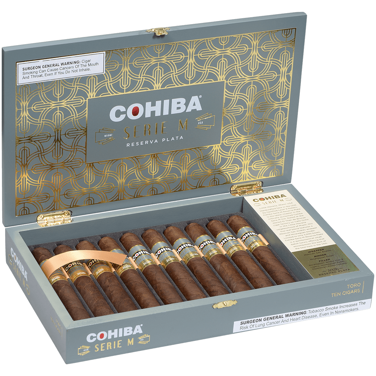 Limited Edition Cohiba Serie M Reserva Plata 10 Ct. 6.00x52