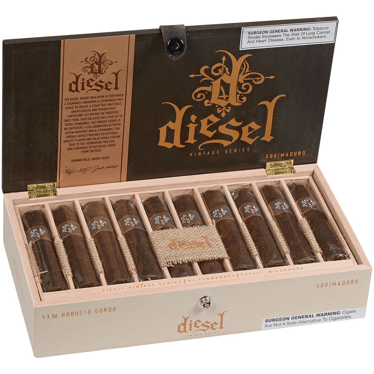 DIESEL VINTAGE SERIES MADURO ROBUSTO GORDO 20 CT. BOX 5.00X56