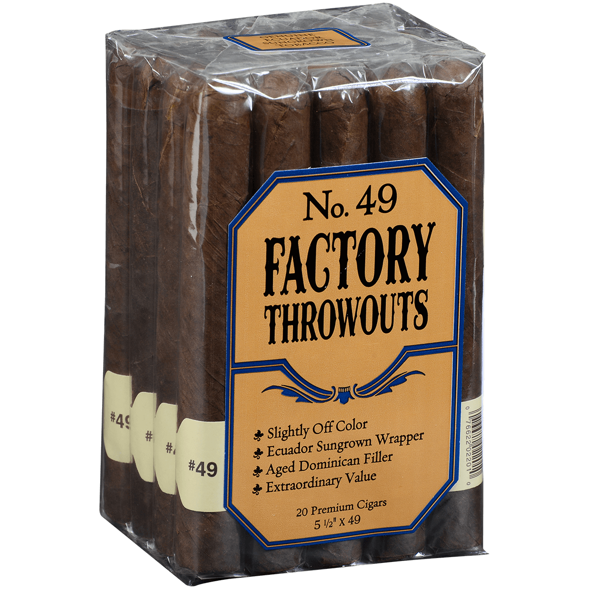 FACTORY THROWOUTS NO 49 NATURAL 20 CT. BUNDLE 5.50X49