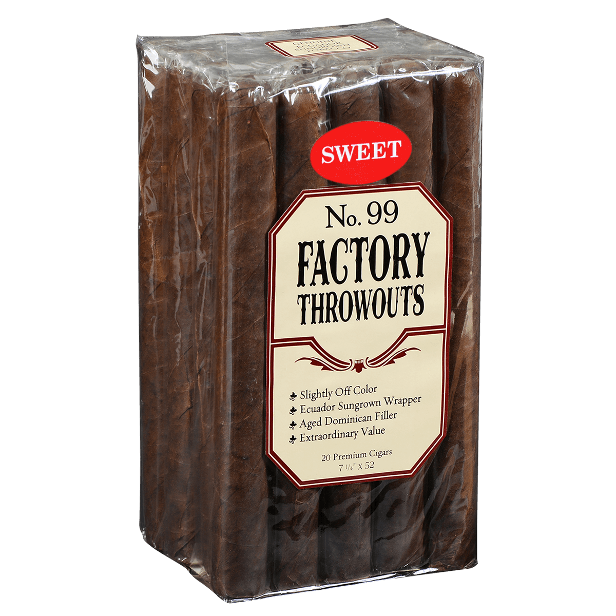 FACTORY THROWOUTS NO 99 SWEET 20 CT. BUNDLE 7.25X52