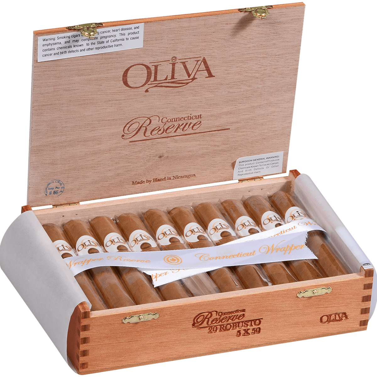 OLIVA CONNECTICUT WRAPPER RESERVE ROBUSTO 20 CT. BOX 5.00X50
