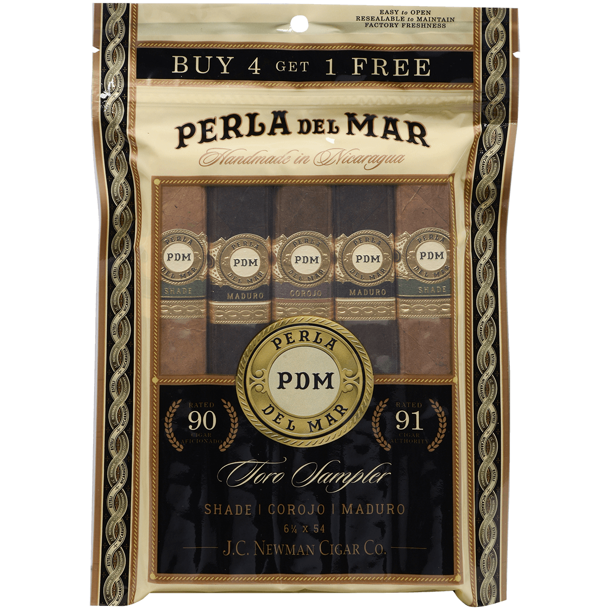 PERLA DEL MAR TORO 5 CT. SAMPLER BAG 6.24X52