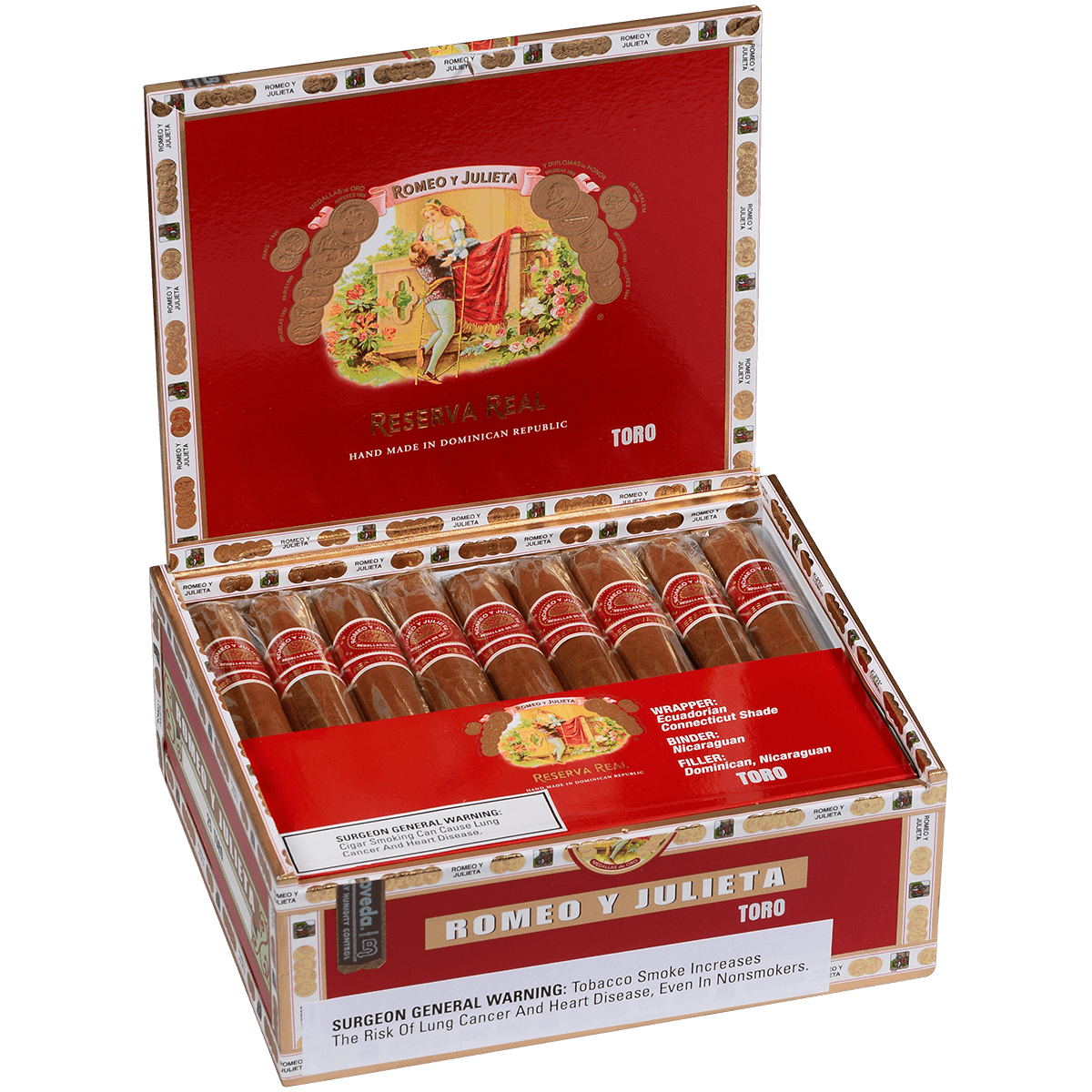 ROMEO Y JULIETA RESERVA REAL TORO 25 CT. BOX 6.00X54