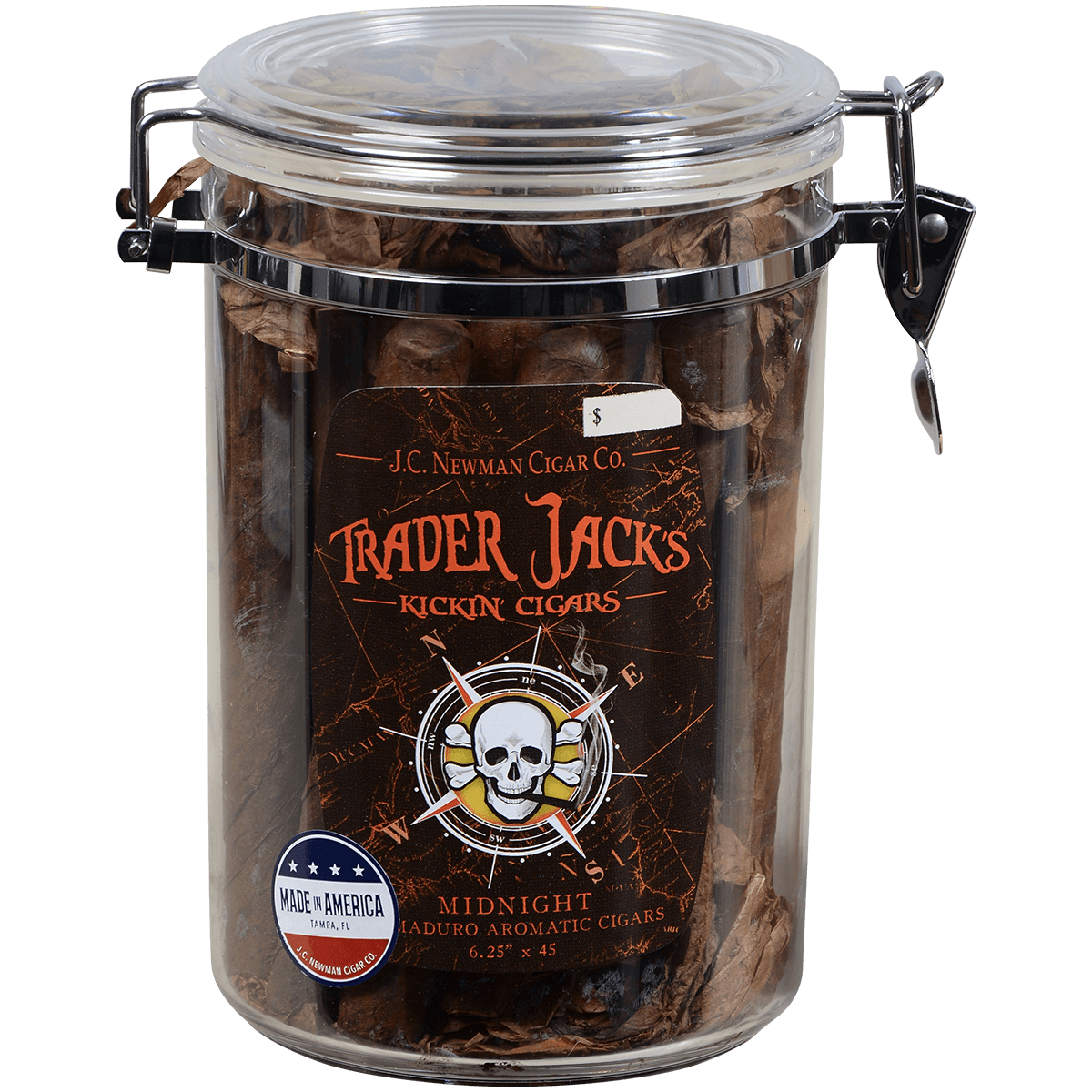 TRADER JACK'S MIDNIGHT 30 CT. REFILLABLE JAR 6.25X45