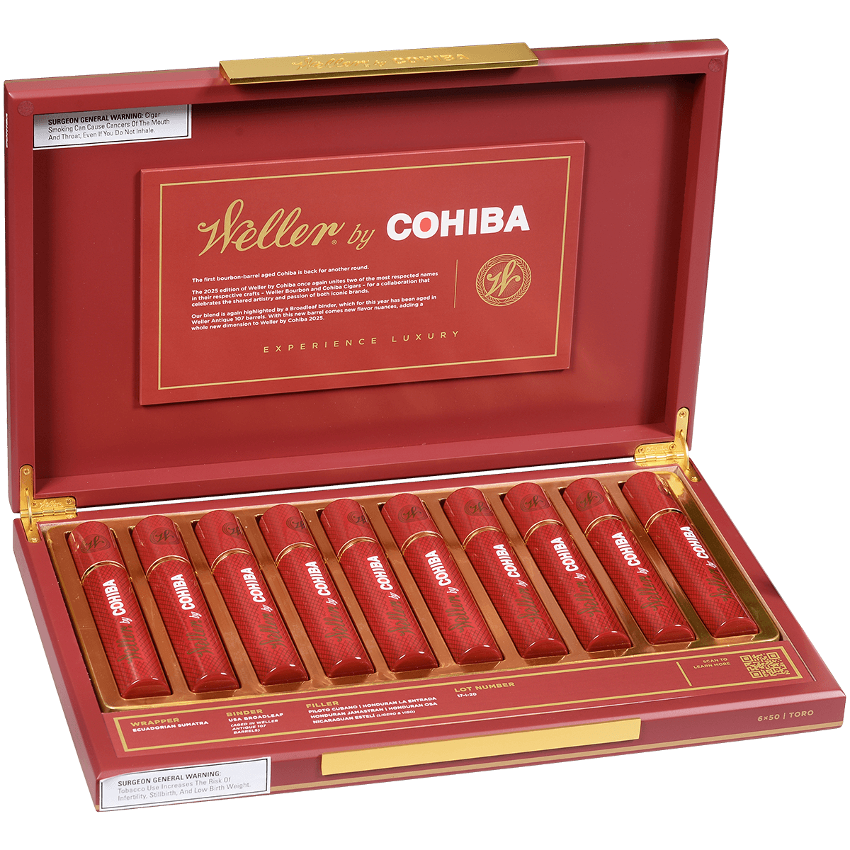 LIMITED EDITION 2025 WELLER BY COHIBA TORO 10 CT. BOX 6.00X50