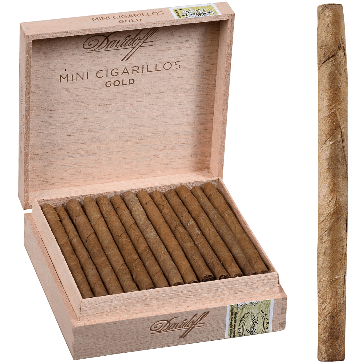 DAVIDOFF MINI CIGARILLO GOLD 50 CT. BOX 3.50X20