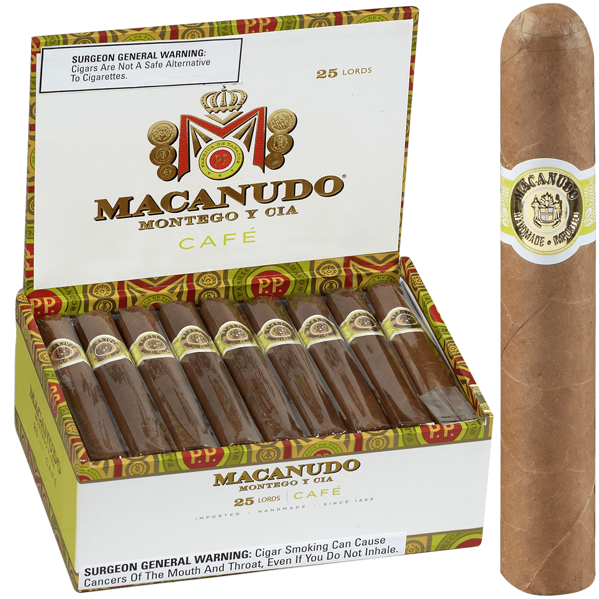 MACANUDO CAFE LORDS 25 CT. BOX 4.75X49