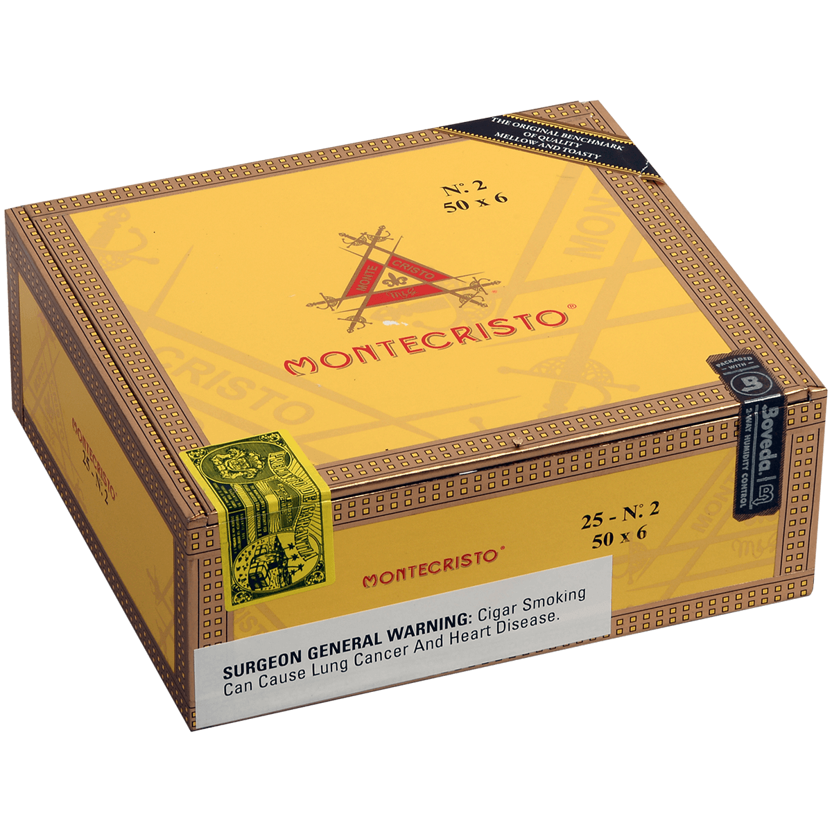 MONTECRISTO NO. 2 TORPEDO NATURAL 25 CT. BOX  6.00X50