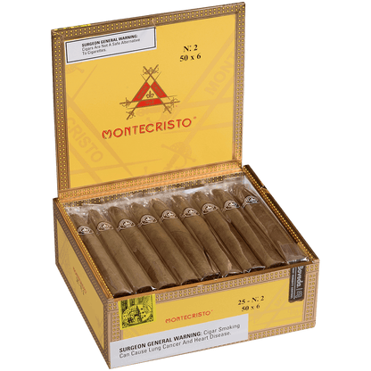 MONTECRISTO NO. 2 TORPEDO NATURAL 25 CT. BOX  6.00X50