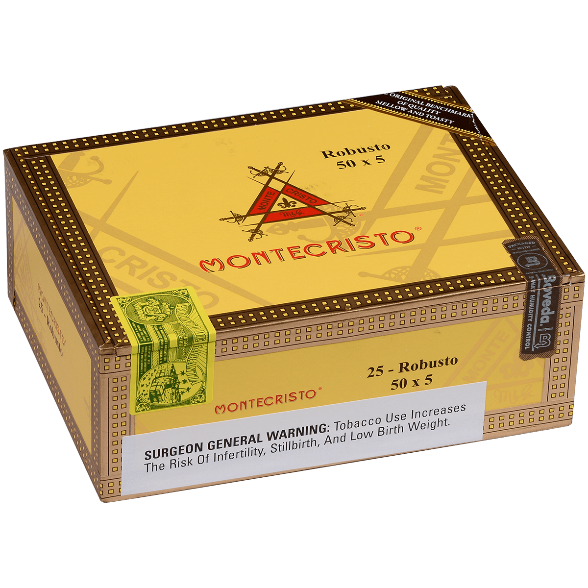 MONTECRISTO ROBUSTO NATURAL 25 CT. BOX  5.00X50