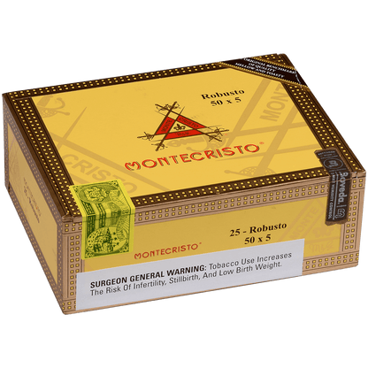 MONTECRISTO ROBUSTO NATURAL 25 CT. BOX  5.00X50