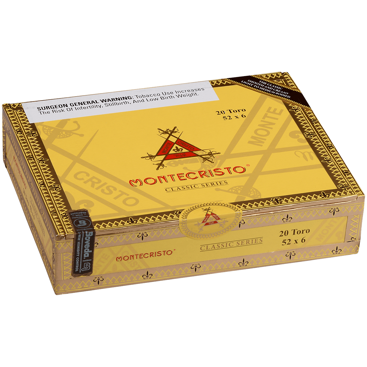MONTECRISTO CLASSIC COLLECTION TORO 20 CT. BOX 6.00X52