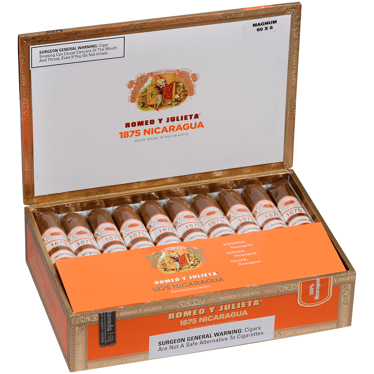 ROMEO Y JULIETA 1875 NICARAGUA MAGNUM 20 CT. BOX 6.00X60