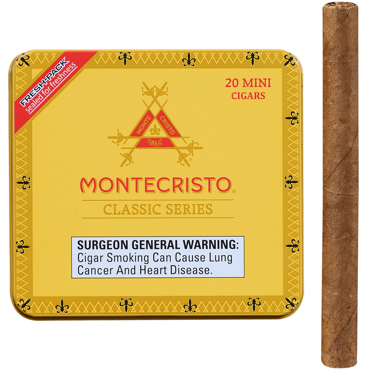 MONTECRISTO CLASSIC MINI 5/20 CT. TINS 2.875X20