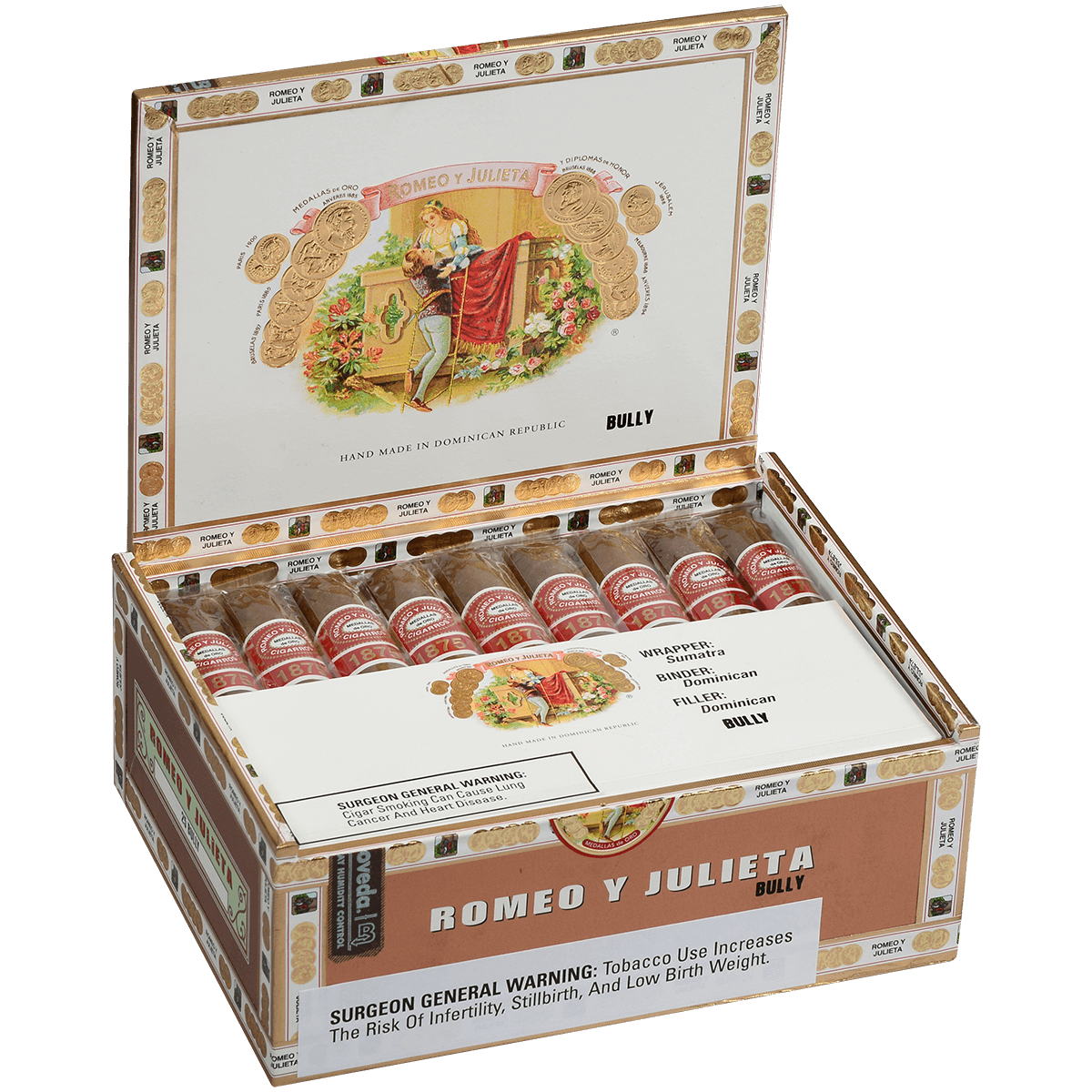 ROMEO Y JULIETA 1875 BULLY EMS 25 CT. BOX 5.00X50