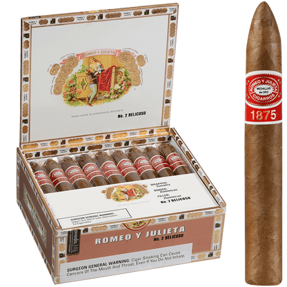 ROMEO Y JULIETA 1875 BELICOSO NO. 2 EMS 25 CT. BOX 6.12X52