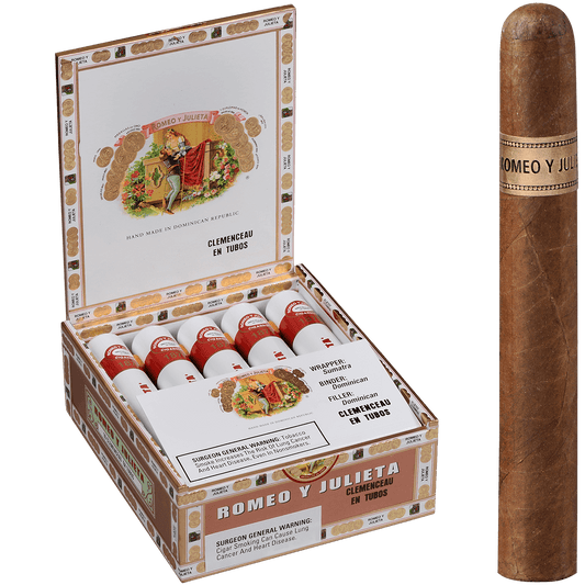 ROMEO Y JULIETA 1875 CLEMENCEAUS ALUMINUM TUBOS EMS 10 CT. BOX 6.00X50