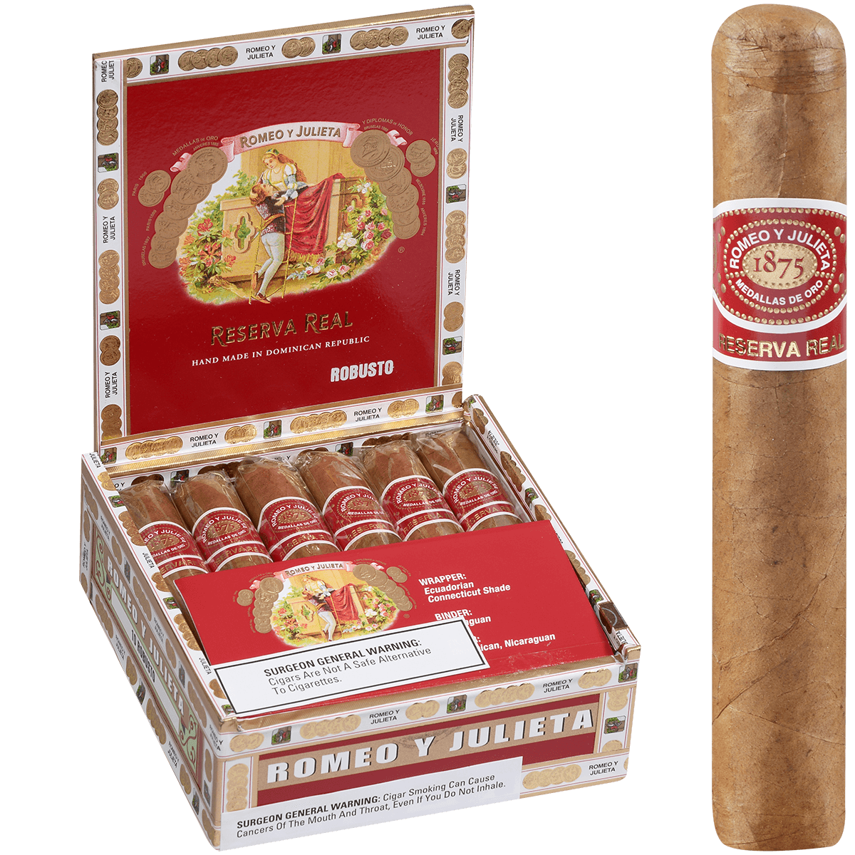 ROMEO Y JULIETA RESERVA REAL ROBUSTO 10 CT. BOX 5.00X52