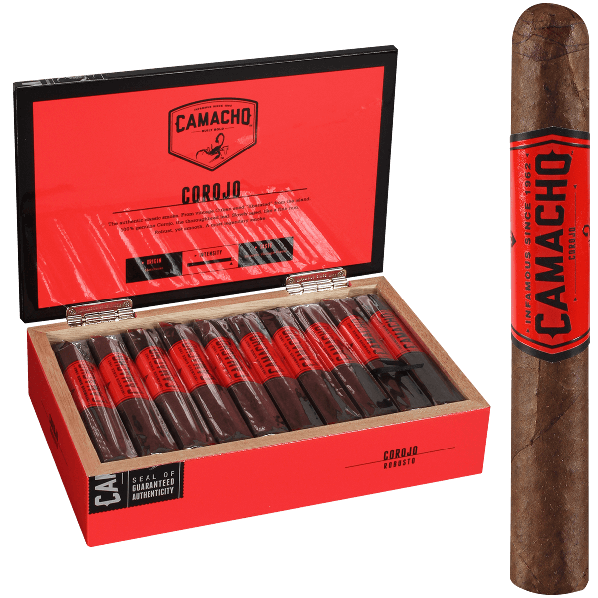 CAMACHO COROJO NATURAL ROBUSTO 20 CT. BOX 5.00X50