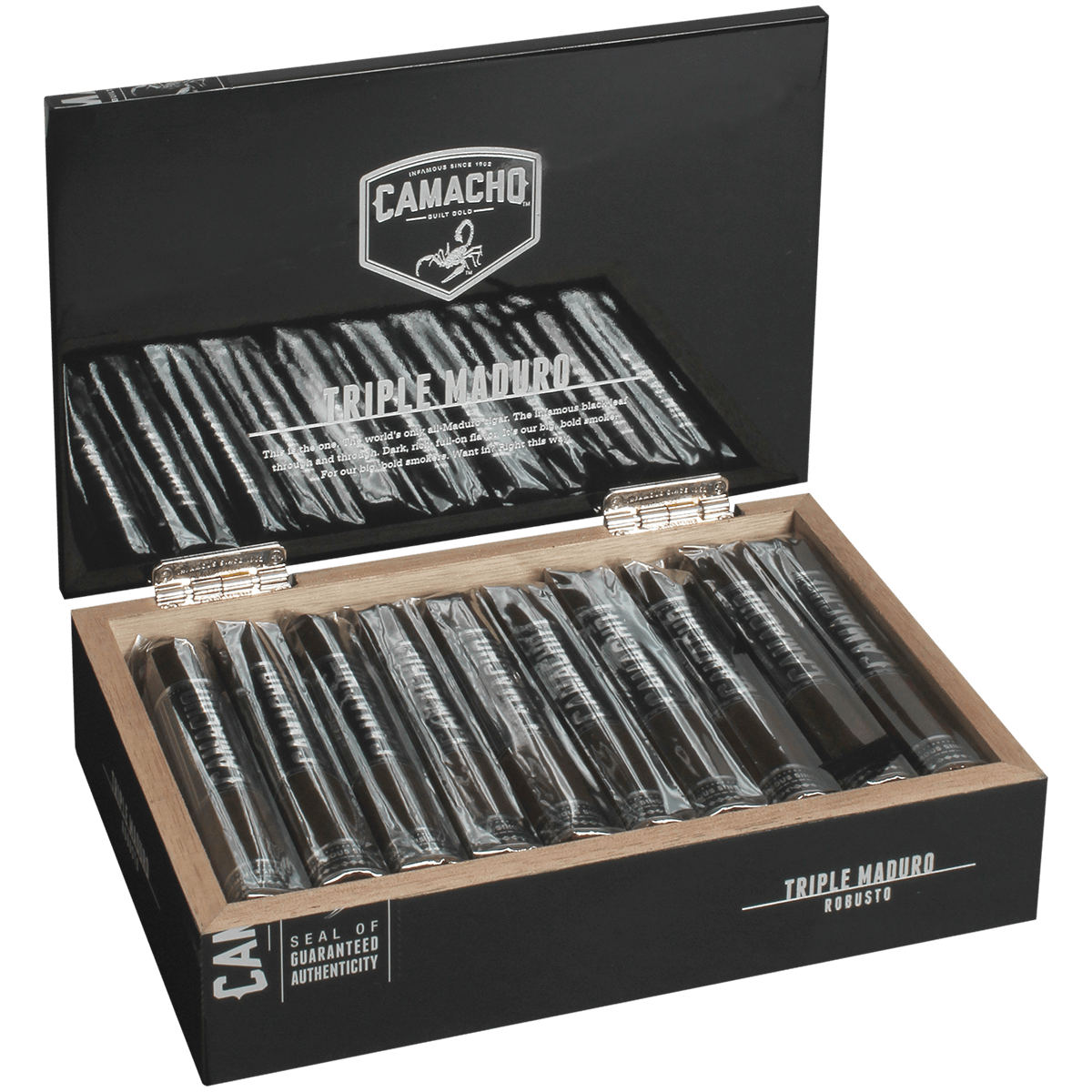 CAMACHO TRIPLE MADURO ROBUSTO 20 CT. BOX 5.00X50