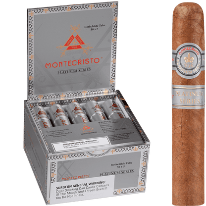 MONTECRISTO PLATINUM ROTHCHILDE TUBE 15 CT. BOX 5.00X50