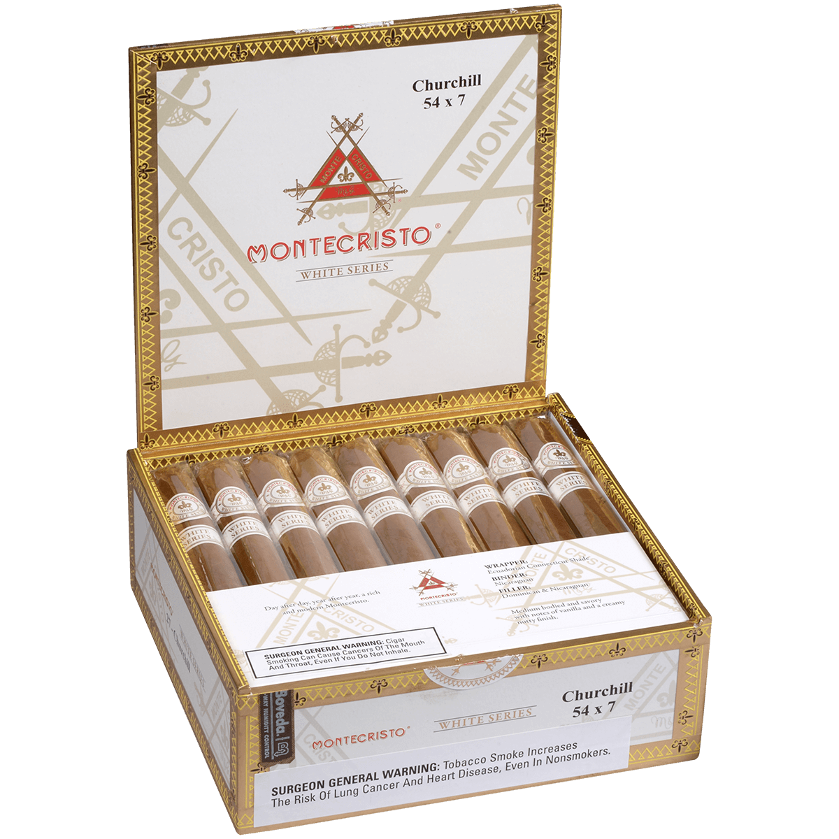 MONTECRISTO WHITE CHURCHILL 27 CT. BOX 7.00X54