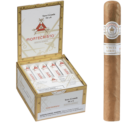 MONTECRISTO WHITE TORO GRANDE TUBE 15 CT. BOX 6.00X54