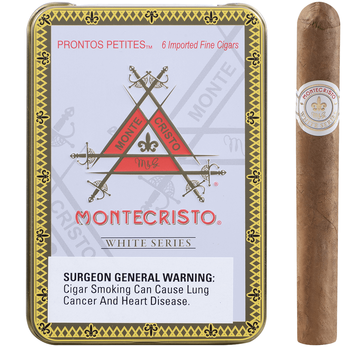 MONTECRISTO WHITE PRONTOS PETITES 5/6 TIN 4.00X33