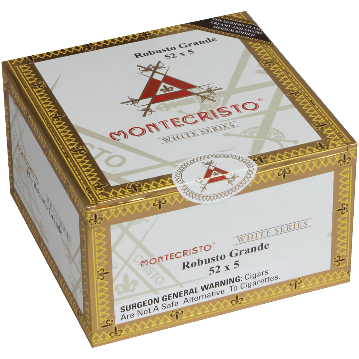MONTECRISTO WHITE ROBUSTO GRANDE TUBE 15 CT. BOX 5.00X52