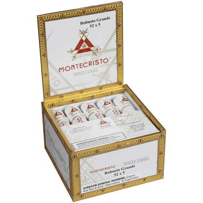 MONTECRISTO WHITE ROBUSTO GRANDE TUBE 15 CT. BOX 5.00X52