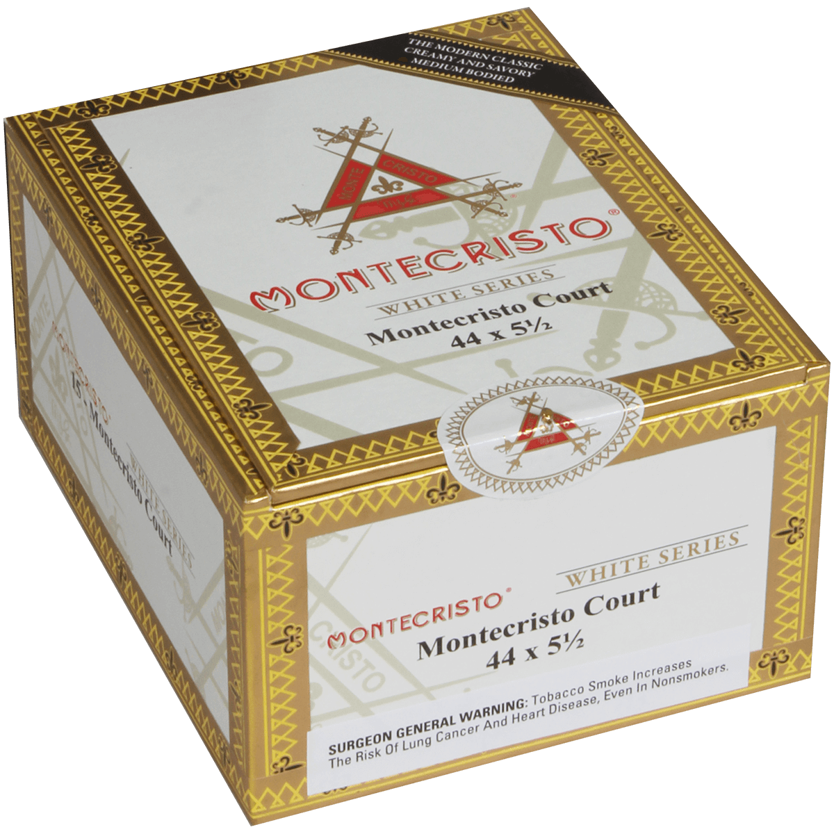MONTECRISTO WHITE MONTECRISTO COURT TUBE 15 CT. BOX 5.50X44