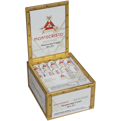 MONTECRISTO WHITE MONTECRISTO COURT TUBE 15 CT. BOX 5.50X44