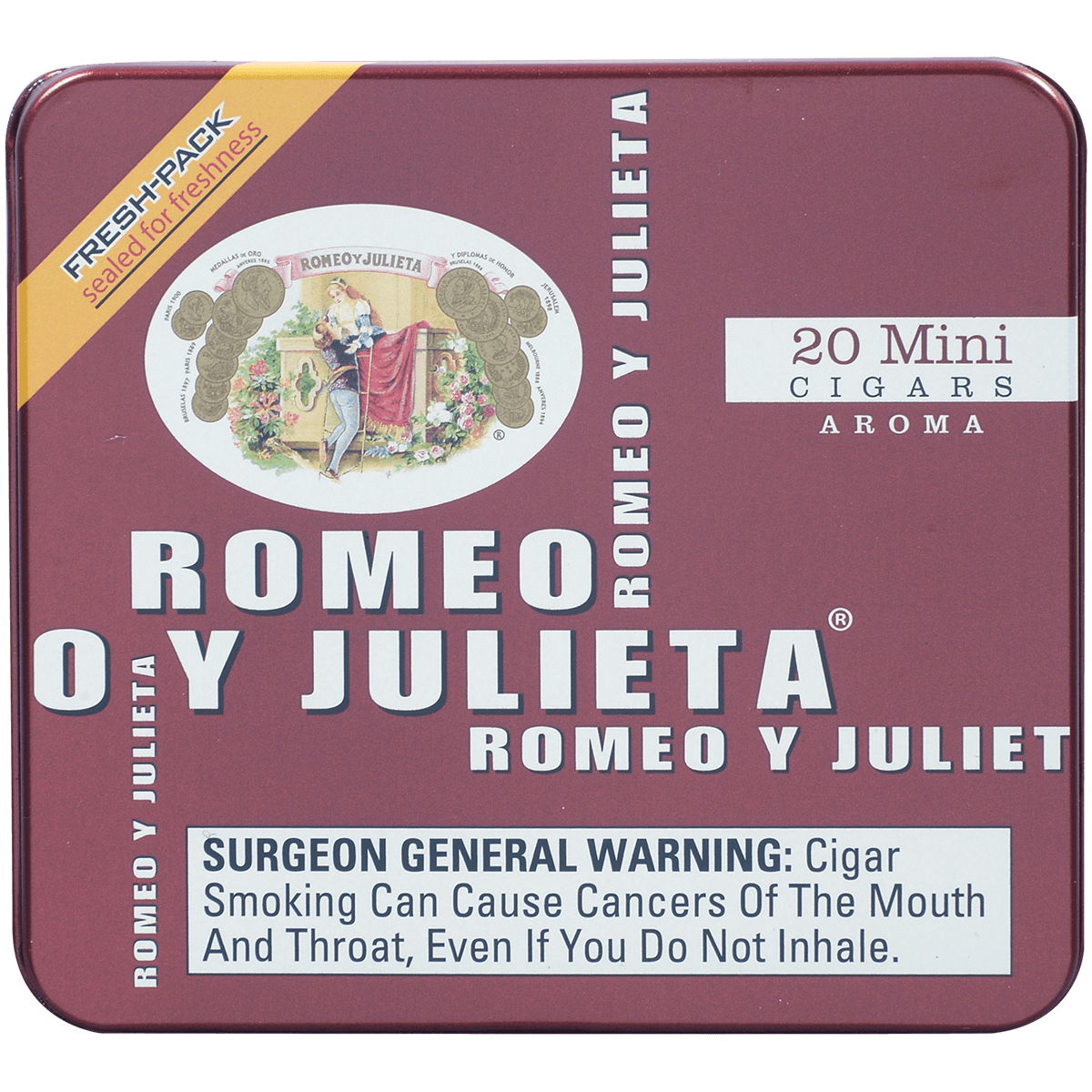 ROMEO Y JULIETA MINI-AROME (RED) 5/20 CT. TINS 2.875X20