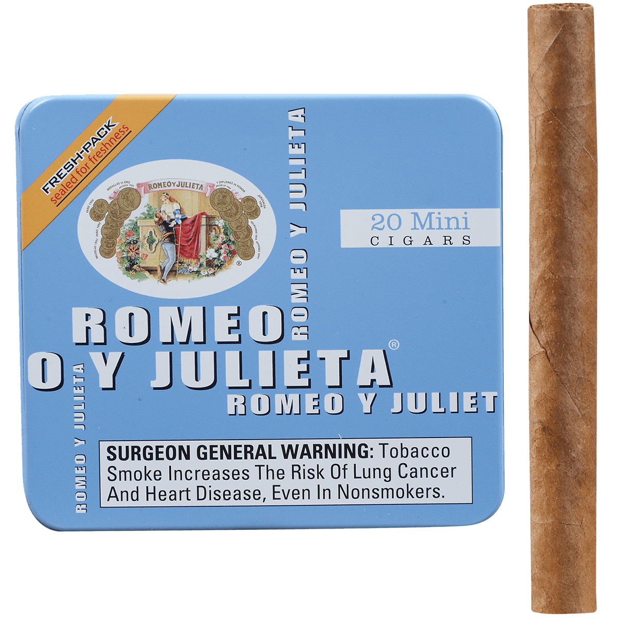 ROMEO Y JULIETA MINI (BLUE) 5/20 CT. TINS 2.875X20