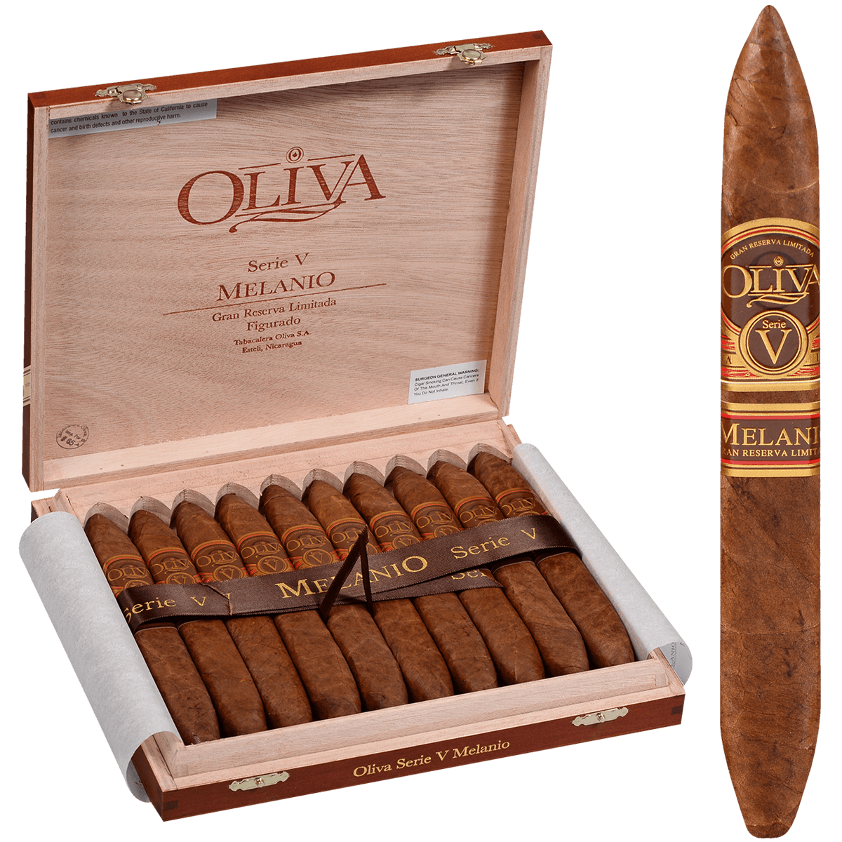 OLIVA SERIE V MELANIO FIGURADO 10 CT. BOX 6.50X52