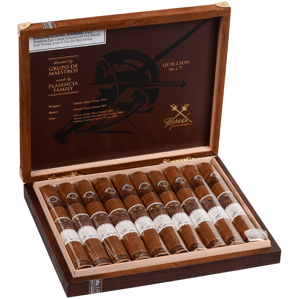 MONTECRISTO ESPADA QUILLION 10 CT. BOX 7.00X56