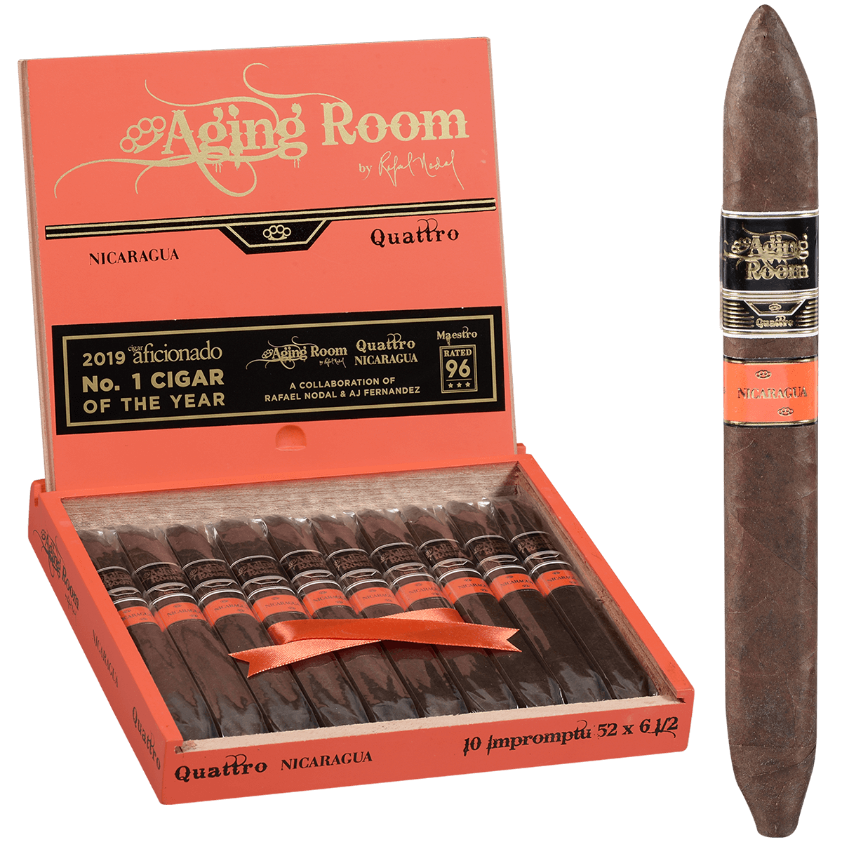 AGING ROOM QUATTRO NICARAGUA IMPROMPTU 10 CT. BOX 6.50X52