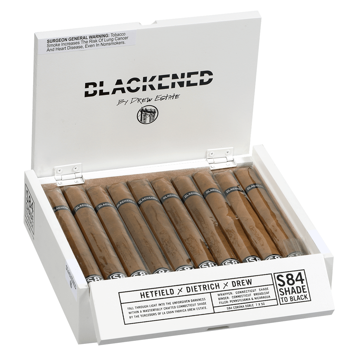 BLACKENED BY DREW ESTATE S84 SHADE TO BLACK DOUBLE CORONA 20 CT. BOX 7.00X50