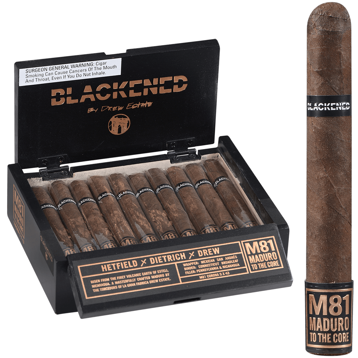 BLACKENED BY DREW ESTATE M81 CORONA 20 CT. 5X43 BX