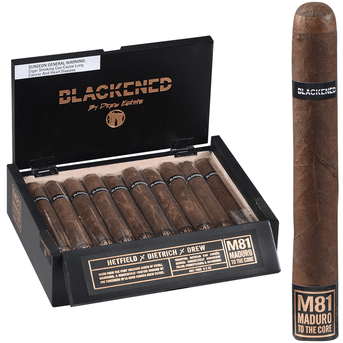 BLACKENED BY DREW ESTATE M81 TORO 20 CT. 6X52 BX