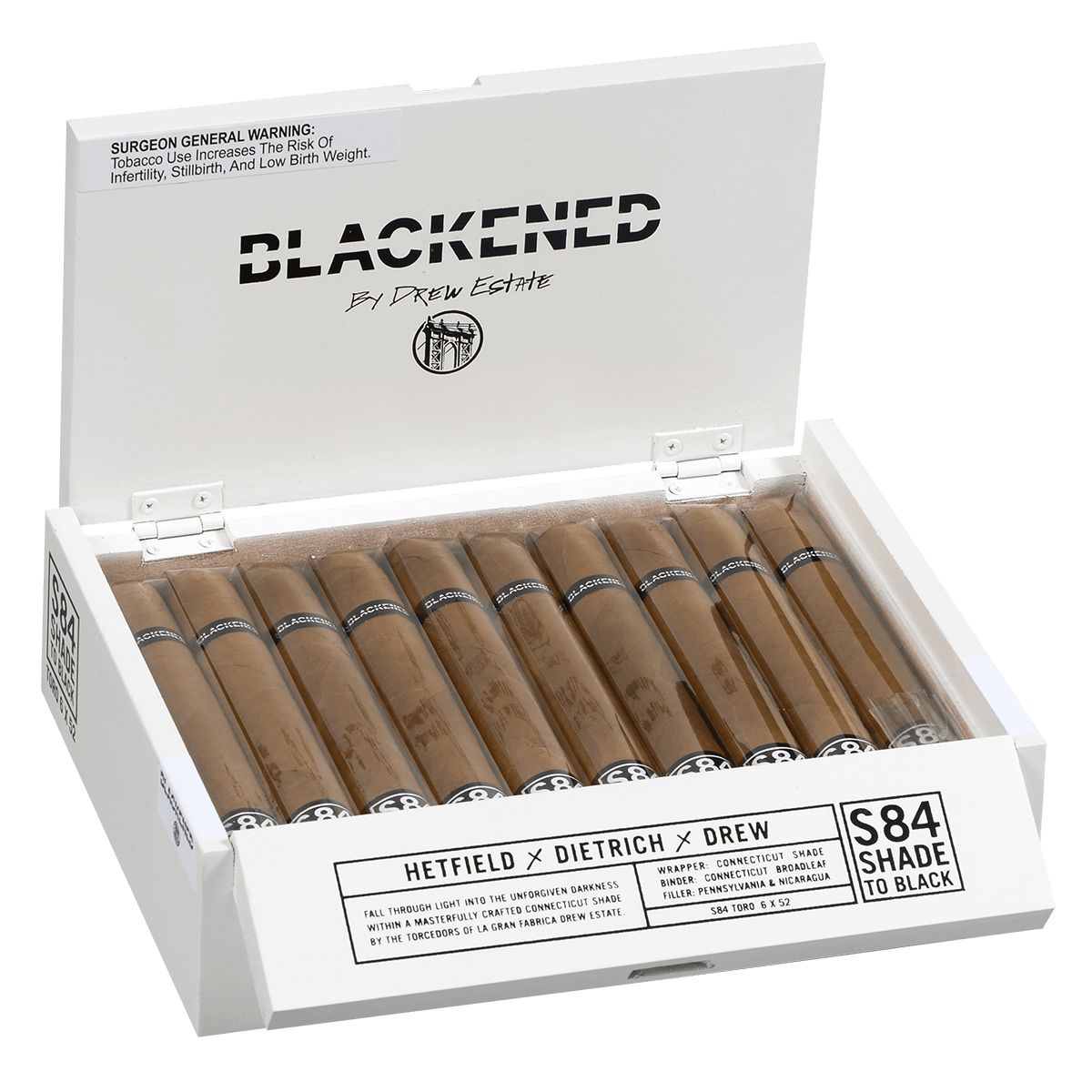 BLACKENED BY DREW ESTATE S84 SHADE TO BLACK TORO 20 CT. BOX 6.00X52