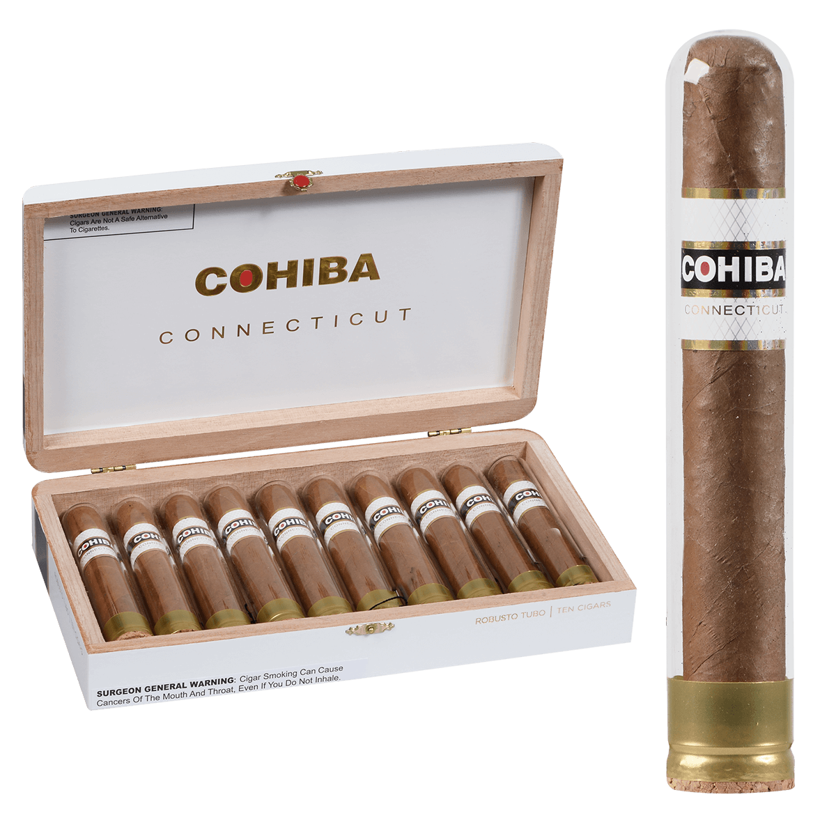 COHIBA CONNECTICUT ROBUSTO TUBO 10 CT. BOX 5.00X50